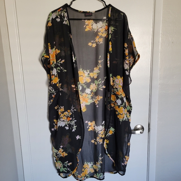 Yellow Floral Kimono - Picture 1 of 4
